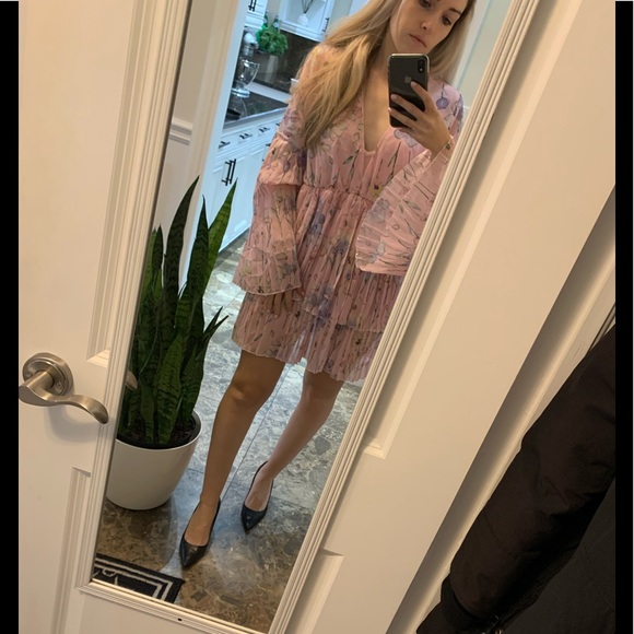 Classy Easter water colour pleated Dress - Picture 4 of 12